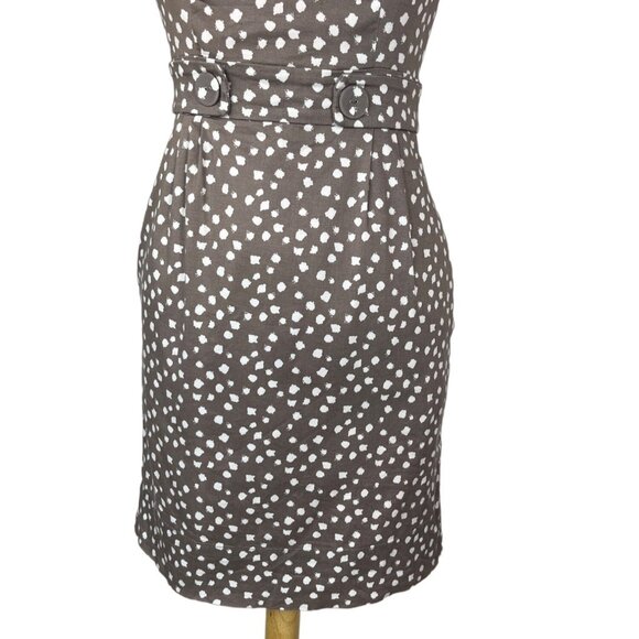 Robbie Bee Sheath Dress Brown White Size 6 Polka Dots Sleeveless Pockets Lined - Picture 4 of 8